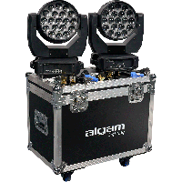 Algam Lighting Pack de 2 lyres Wash zoom LED MW19X15Z et flight case - Vue 1